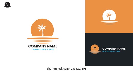 holiday, palm logo - All elements on this template are editable with vector software.