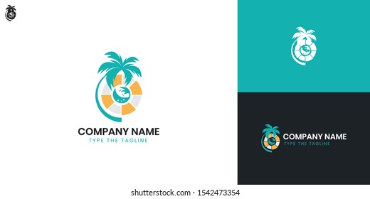 holiday, palm logo - All elements on this template are editable with vector software.