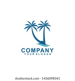 holiday, palm logo template design vector