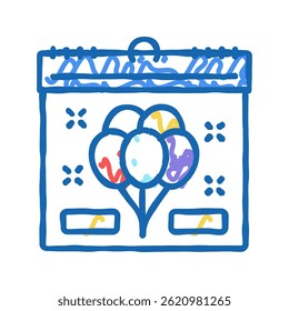 desfile de férias ícone doodle esboço vetor. sinal de desfile de férias. ilustração de símbolo isolado