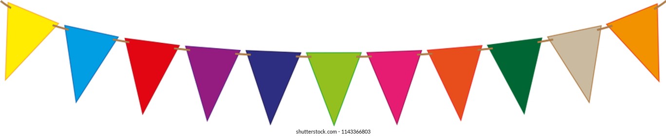 Holiday, party colored flag. Vector Illustration