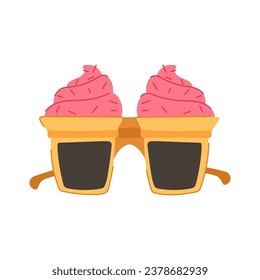 holiday party glasses cartoon. event young, fashion object, pink birthday holiday party glasses sign. isolated symbol vector illustration