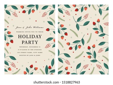 Holiday Party Invitation Template In Vector