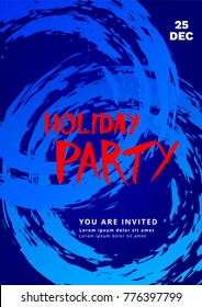 Holiday party poster. Template for card. Vector illustration