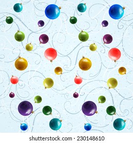 Holiday pattern with christmas balls.