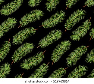 Holiday pattern. Christmas decoration. Christmas tree. Seamless background. Vector Illustration.