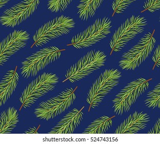 Holiday pattern. Christmas decoration. Christmas tree. Seamless background. Vector Illustration.