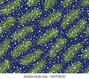 Holiday pattern. Christmas decoration. Christmas tree. Seamless background. Vector Illustration.