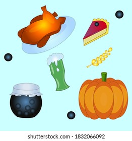 Holiday pattern. Clipart on helloween and ower autumn days.