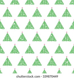 Holiday pattern snow Merry Christmas tree. Vector illustration