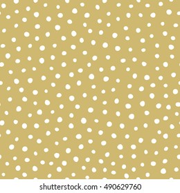 Holiday Pattern - Snow On Golden Background