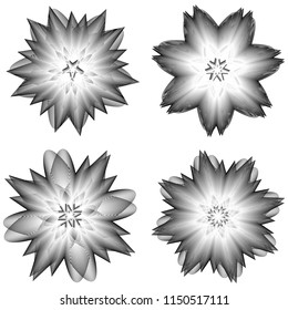 Holiday patterns of stars and flowers for gifts geometric pentagram