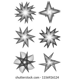 Holiday patterns of stars and flowers for gifts geometric pentagram