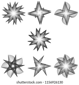 Holiday patterns of stars and flowers for gifts geometric pentagram