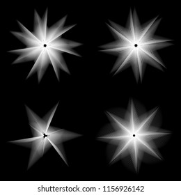 Holiday patterns of stars and flowers for gifts geometric pentagram