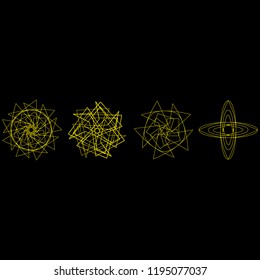 Holiday patterns of stars and flowers for gifts geometric pentagram