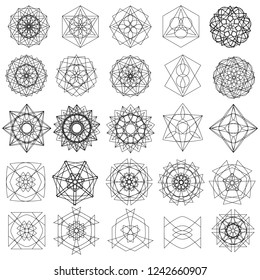 Holiday patterns of stars and flowers for gifts geometric pentagram