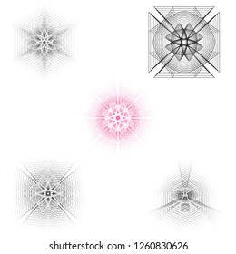 Holiday patterns of stars and flowers for gifts geometric pentagram