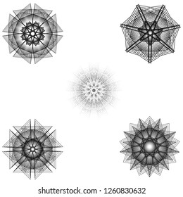 Holiday patterns of stars and flowers for gifts geometric pentagram