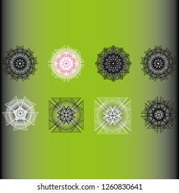 Holiday patterns of stars and flowers for gifts geometric pentagram