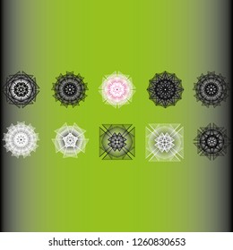 Holiday patterns of stars and flowers for gifts geometric pentagram