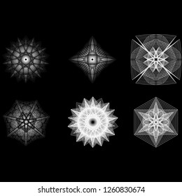 Holiday patterns of stars and flowers for gifts geometric pentagram