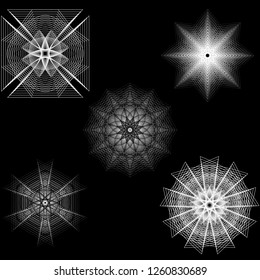 Holiday patterns of stars and flowers for gifts geometric pentagram