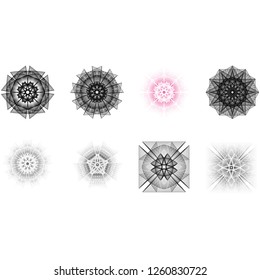 Holiday patterns of stars and flowers for gifts geometric pentagram