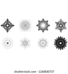 Holiday patterns of stars and flowers for gifts geometric pentagram