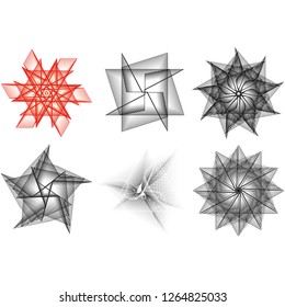 Holiday patterns of stars and flowers for gifts geometric pentagram