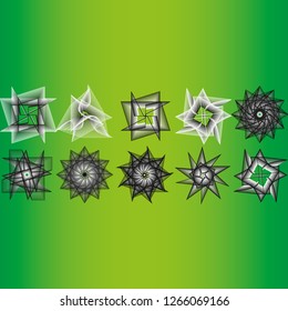 Holiday patterns of stars and flowers for gifts geometric pentagram