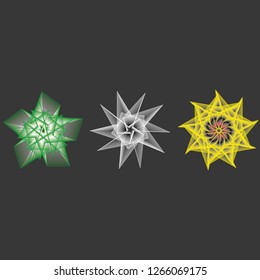 Holiday patterns of stars and flowers for gifts geometric pentagram