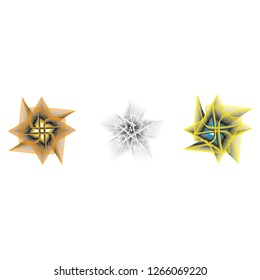 Holiday patterns of stars and flowers for gifts geometric pentagram
