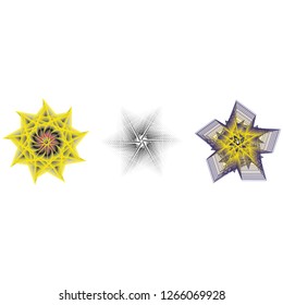 Holiday patterns of stars and flowers for gifts geometric pentagram