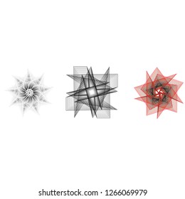 Holiday patterns of stars and flowers for gifts geometric pentagram