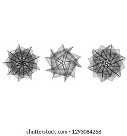 Holiday patterns of stars and flowers for gifts geometric pentagram