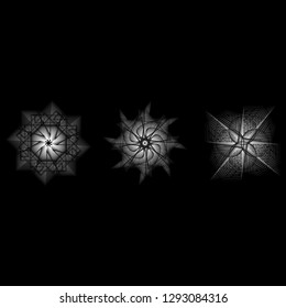 Holiday patterns of stars and flowers for gifts geometric pentagram