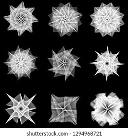 Holiday patterns of stars and flowers for gifts geometric pentagram