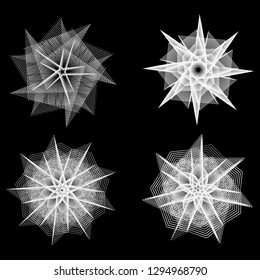 Holiday patterns of stars and flowers for gifts geometric pentagram