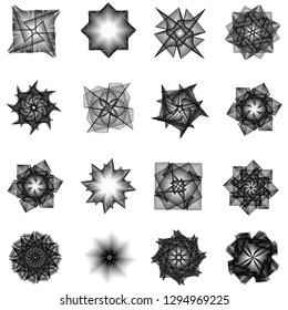 Holiday patterns of stars and flowers for gifts geometric pentagram