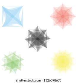 Holiday patterns of stars and flowers for gifts geometric pentagram