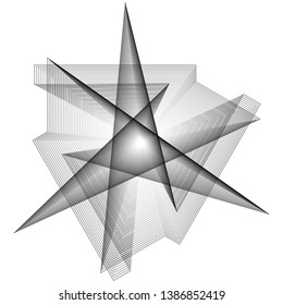 Holiday patterns of stars and flowers for gifts geometric pentagram