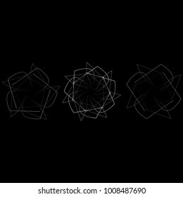 Holiday patterns of stars of snowflakes and flowers for gifts geometric pentagram