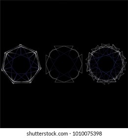 Holiday patterns of stars of snowflakes and flowers for gifts geometric pentagram