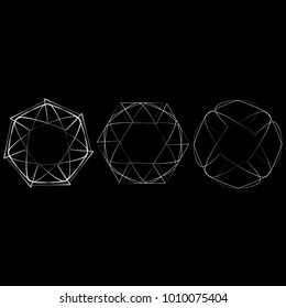 Holiday patterns of stars of snowflakes and flowers for gifts geometric pentagram