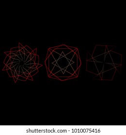 Holiday patterns of stars of snowflakes and flowers for gifts geometric pentagram