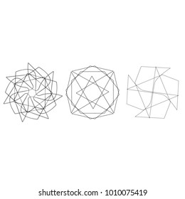 Holiday patterns of stars of snowflakes and flowers for gifts geometric pentagram