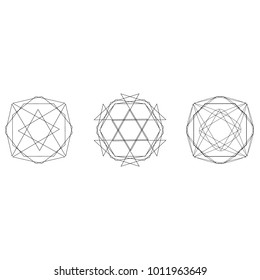 Holiday patterns of stars of snowflakes and flowers for gifts geometric pentagram