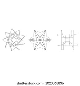 Holiday patterns of stars of snowflakes and flowers for gifts geometric pentagram