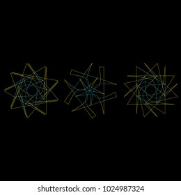 Holiday patterns of stars of snowflakes and flowers for gifts geometric pentagram